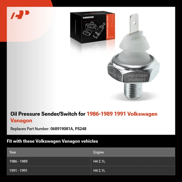 Oil Pressure Sender/Switch for 1986-1989 1991 Volkswagen Vanagon