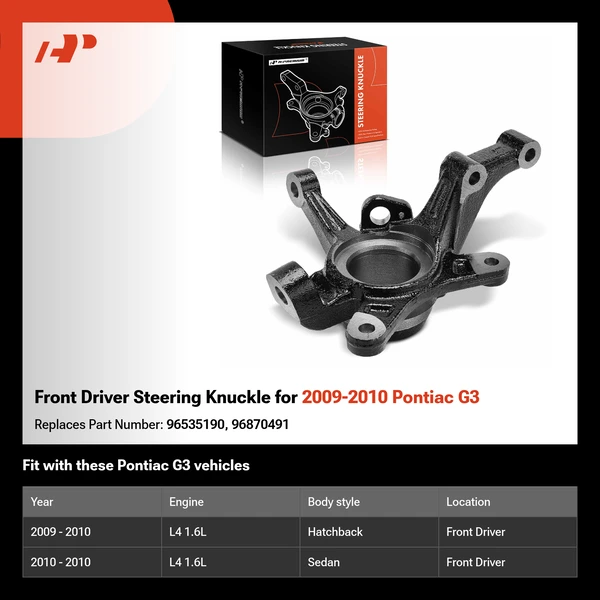 Front Driver Steering Knuckle for 2009-2010 Pontiac G3