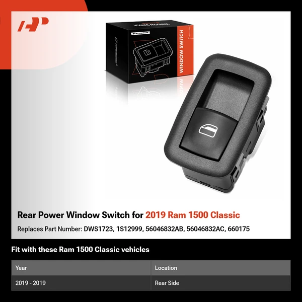 Rear Power Window Switch for 2019 Ram 1500 Classic