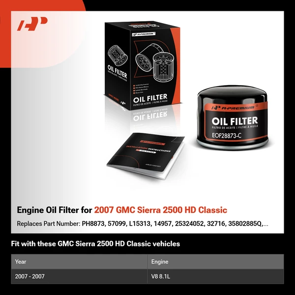 Engine Oil Filter for 2007 GMC Sierra 2500 HD Classic