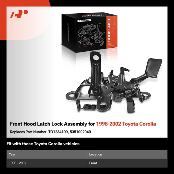 Front Hood Latch Lock Assembly for 1998-2002 Toyota Corolla