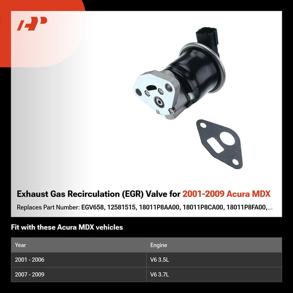 Exhaust Gas Recirculation (EGR) Valve for 2001-2009 Acura MDX
