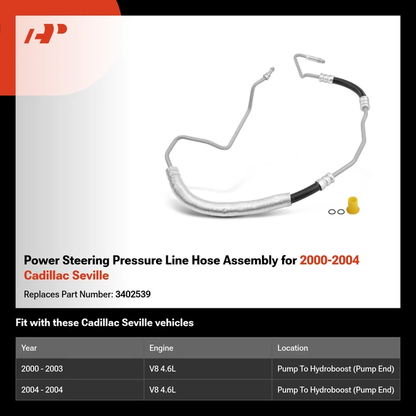 Power Steering Pressure Line Hose Assembly for 2000-2004 Cadillac Seville