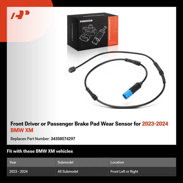 Front Driver or Passenger Brake Pad Wear Sensor for 2023-2024 BMW XM