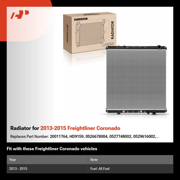 Radiator for 2013-2015 Freightliner Coronado