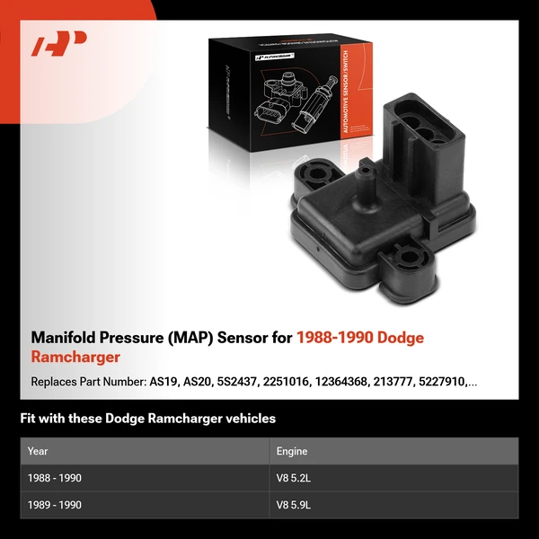 Manifold Pressure (MAP) Sensor for 1988-1990 Dodge Ramcharger