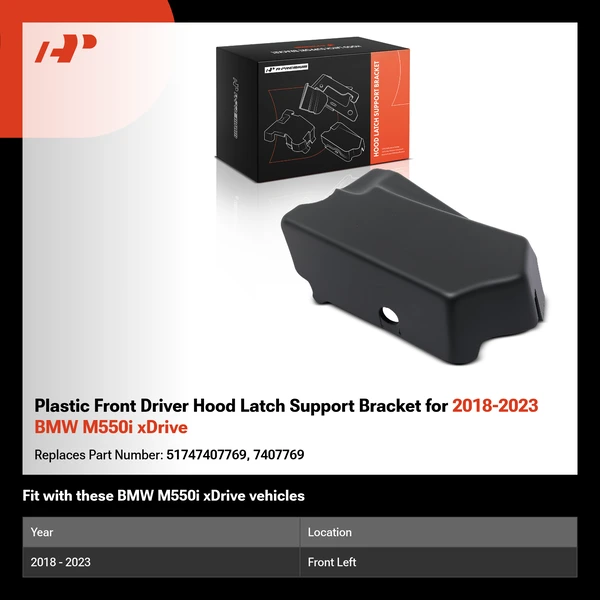 Plastic Front Driver Hood Latch Support Bracket for 2018-2023 BMW M550i xDrive
