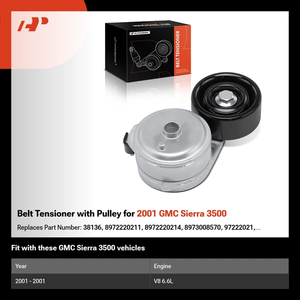 Belt Tensioner with Pulley for 2001 GMC Sierra 3500
