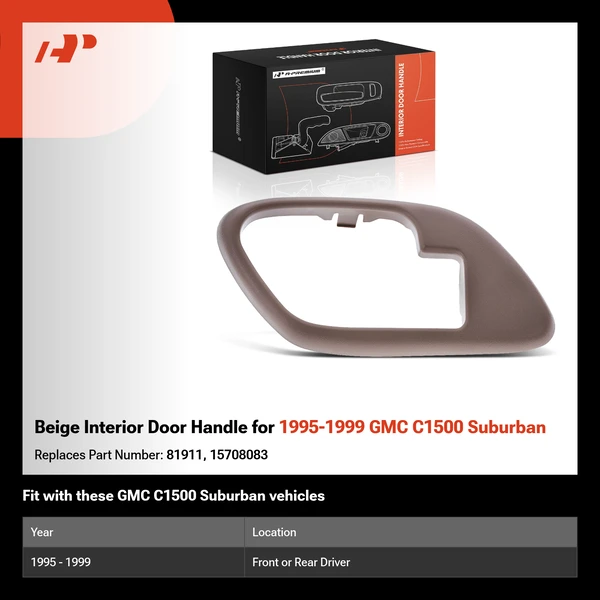 Beige Interior Door Handle for 1995-1999 GMC C1500 Suburban