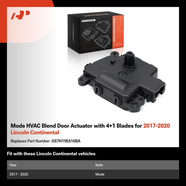 Mode HVAC Blend Door Actuator with 4+1 Blades for 2017-2020 Lincoln Continental