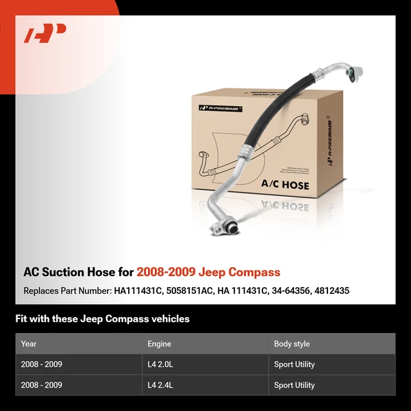 AC Suction Hose for 2008-2009 Jeep Compass