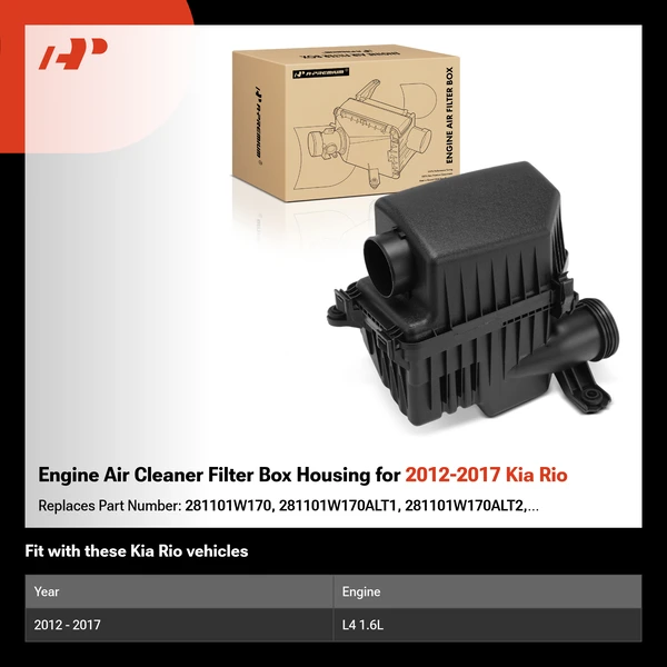 Engine Air Cleaner Filter Box Housing for 2012-2017 Kia Rio