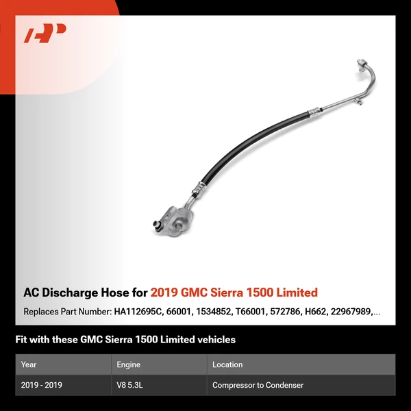 AC Discharge Hose for 2019 GMC Sierra 1500 Limited