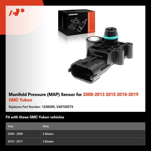 Manifold Pressure (MAP) Sensor for 2008-2013 2015 2018-2019 GMC Yukon
