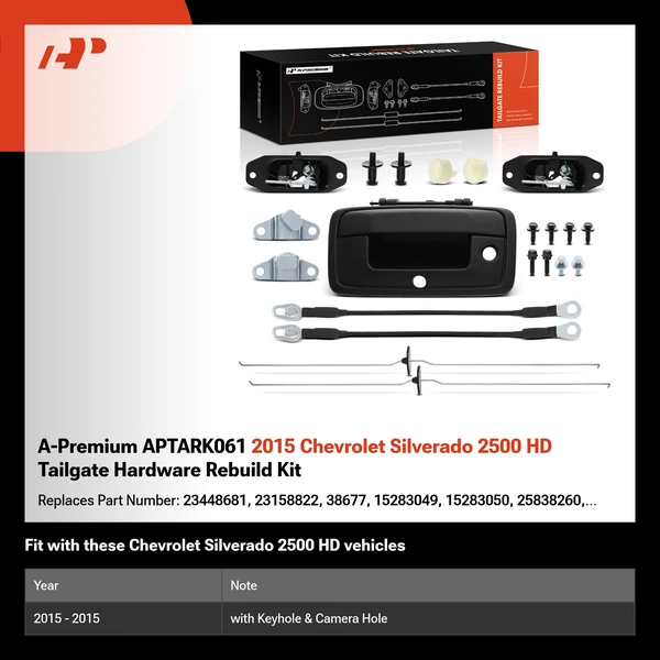 A-Premium APTARK061 2015 Chevrolet Silverado 2500 HD Tailgate Hardware Rebuild Kit