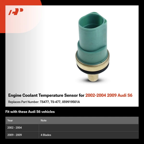 Engine Coolant Temperature Sensor for 2002-2004 2009 Audi S6