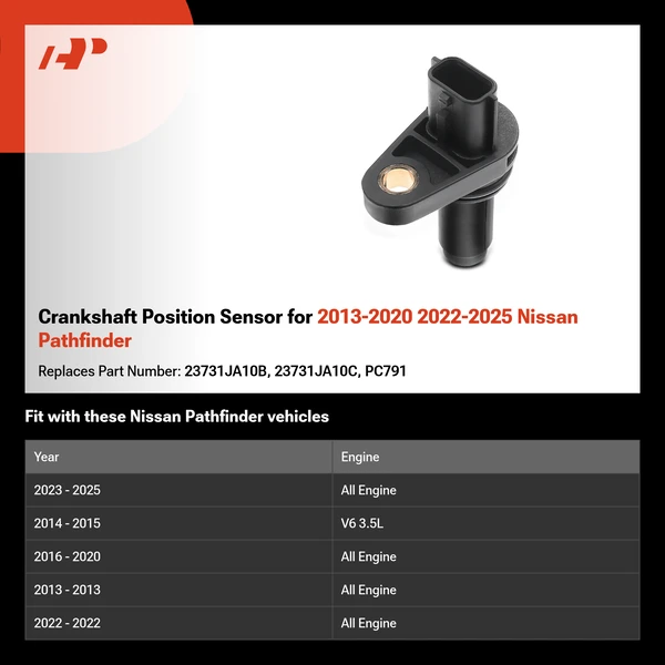 Crankshaft Position Sensor for 2013-2020 2022-2025 Nissan Pathfinder