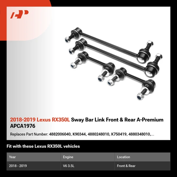 2018-2019 Lexus RX350L Sway Bar Link Front & Rear A-Premium APCA1976