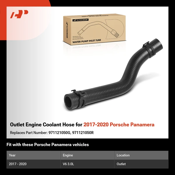 Outlet Engine Coolant Hose for 2017-2020 Porsche Panamera