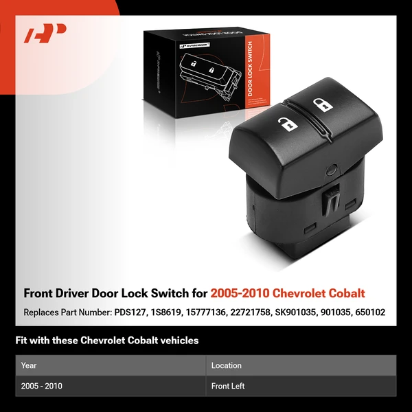 Front Driver Door Lock Switch for 2005-2010 Chevrolet Cobalt