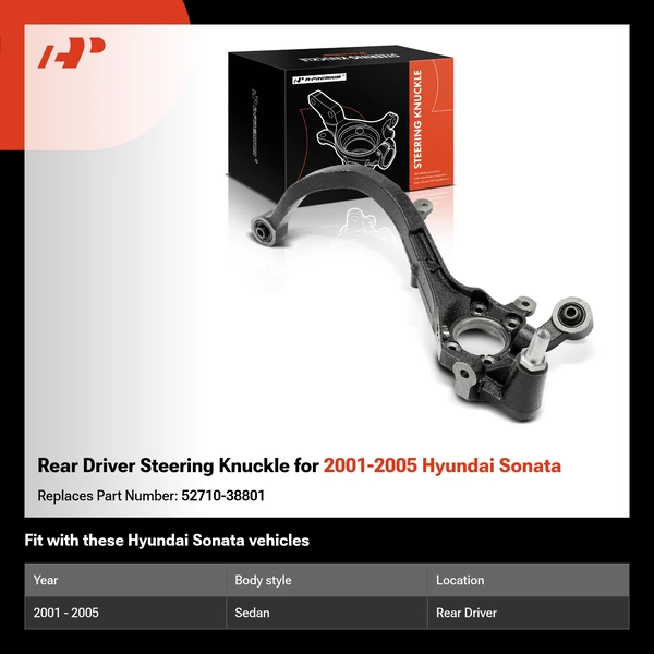 Rear Driver Steering Knuckle for 2001-2005 Hyundai Sonata