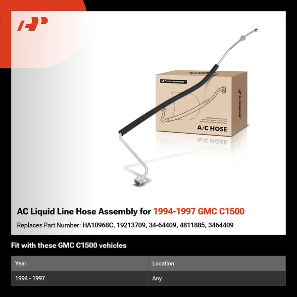 AC Liquid Line Hose Assembly for 1994-1997 GMC C1500