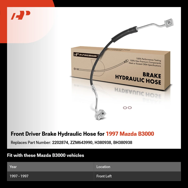 Front Driver Brake Hydraulic Hose for 1997 Mazda B3000