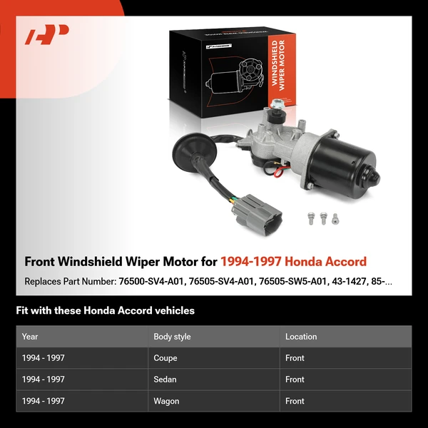 Front Windshield Wiper Motor for 1994-1997 Honda Accord