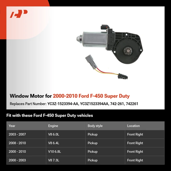 Window Motor for 2000-2010 Ford F-450 Super Duty