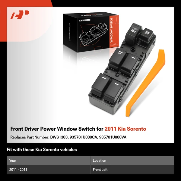 Front Driver Power Window Switch for 2011 Kia Sorento