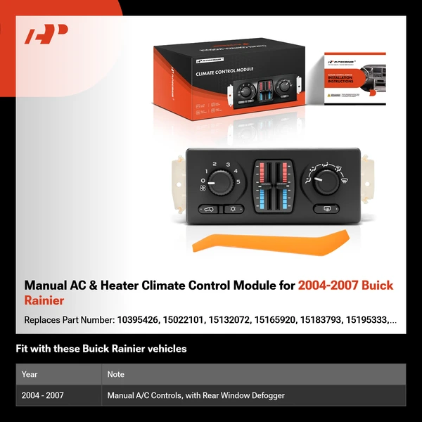 Manual AC & Heater Climate Control Module for 2004-2007 Buick Rainier