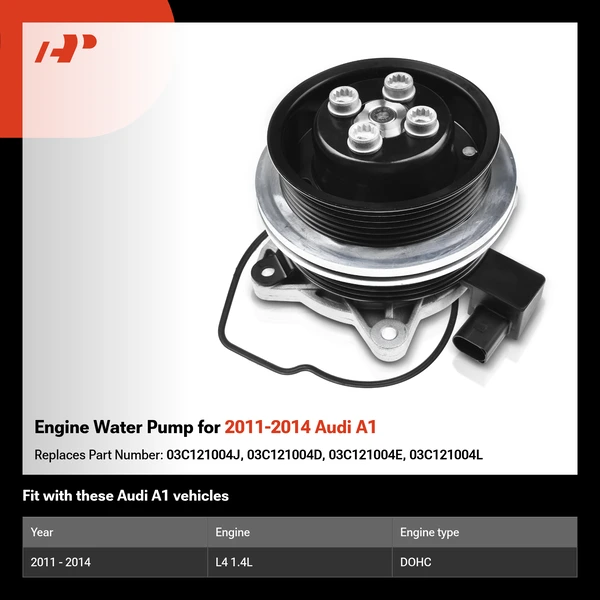 Engine Water Pump for 2011-2014 Audi A1