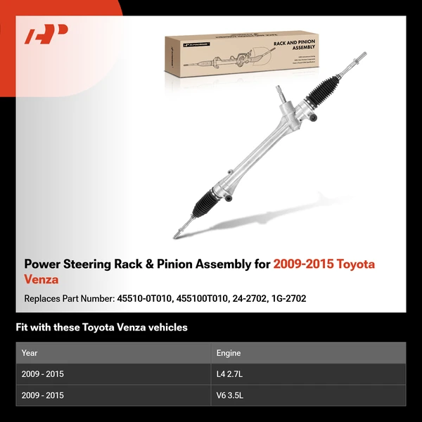 Power Steering Rack & Pinion Assembly for 2009-2015 Toyota Venza