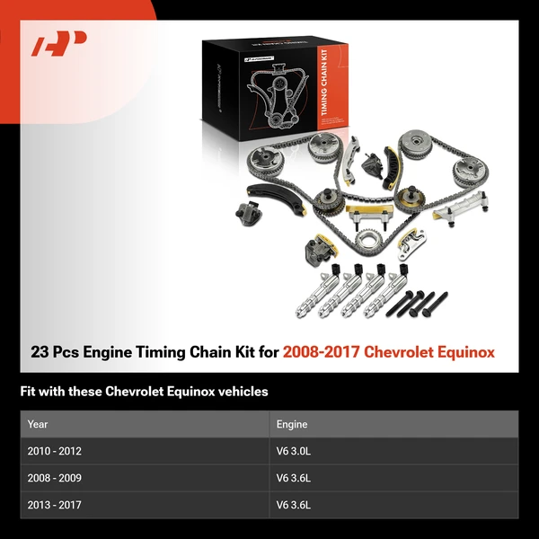 23 Pcs Engine Timing Chain Kit for 2008-2017 Chevrolet Equinox