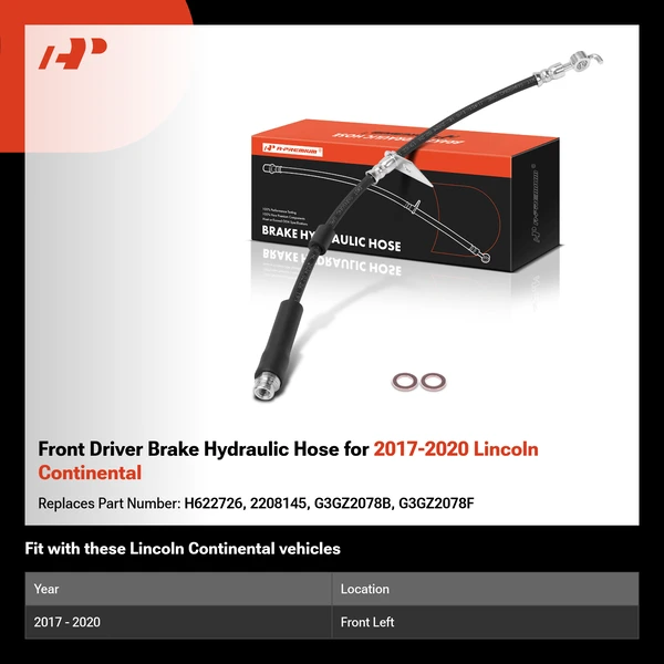 Front Driver Brake Hydraulic Hose for 2017-2020 Lincoln Continental