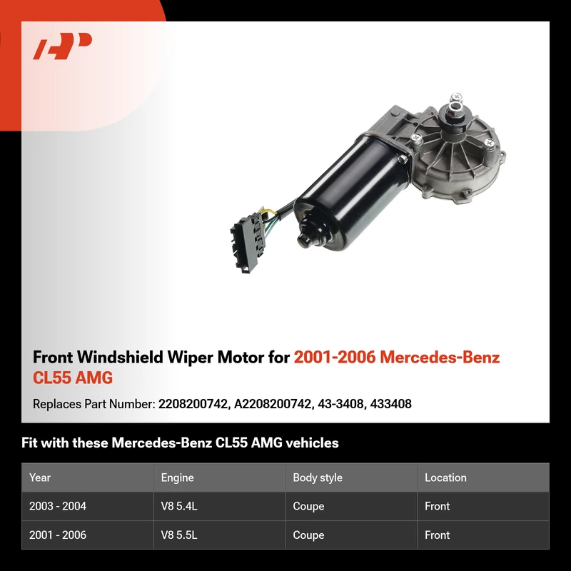 Front Windshield Wiper Motor for 2001-2006 Mercedes-Benz CL55 AMG