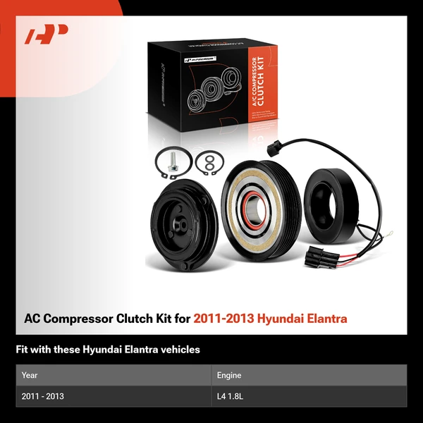 AC Compressor Clutch Kit for 2011-2013 Hyundai Elantra