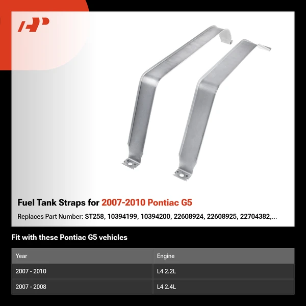 Fuel Tank Straps for 2007-2010 Pontiac G5