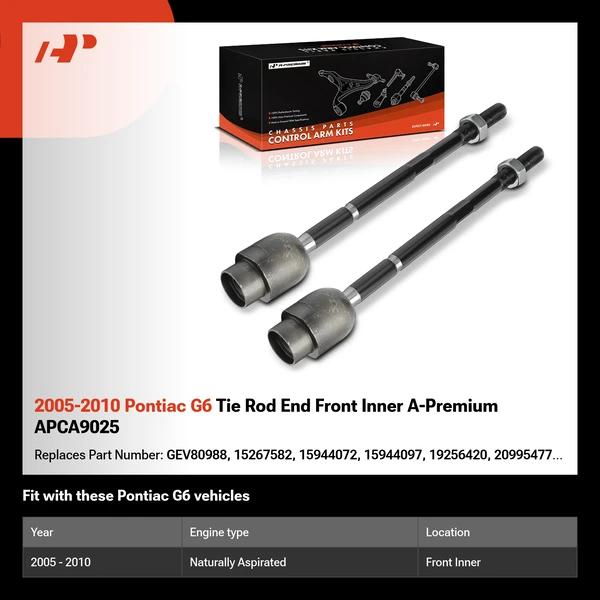 2005-2010 Pontiac G6 Tie Rod End Front Inner A-Premium APCA9025