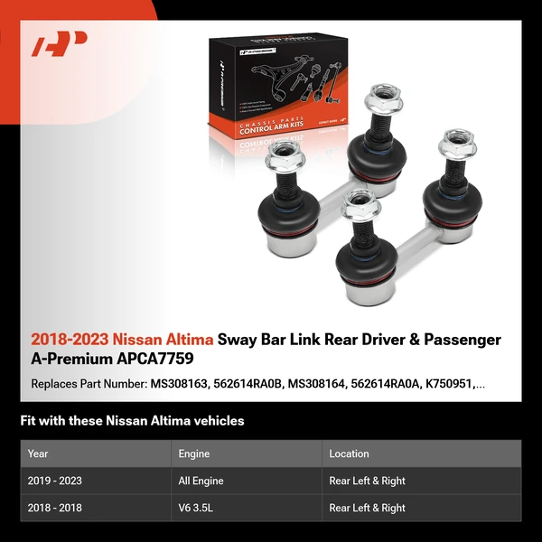 2018-2023 Nissan Altima Sway Bar Link Rear Driver & Passenger A-Premium APCA7759