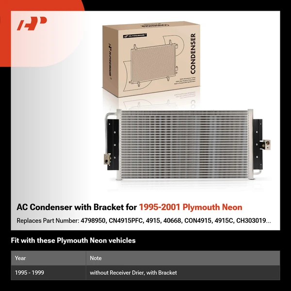 AC Condenser with Bracket for 1995-2001 Plymouth Neon