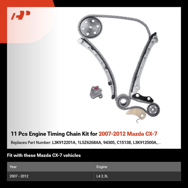 11 Pcs Engine Timing Chain Kit for 2007-2012 Mazda CX-7