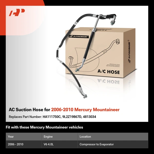 AC Suction Hose for 2006-2010 Mercury Mountaineer