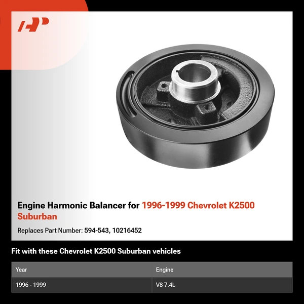 Engine Harmonic Balancer for 1996-1999 Chevrolet K2500 Suburban