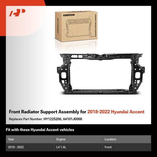Front Radiator Support Assembly for 2018-2022 Hyundai Accent
