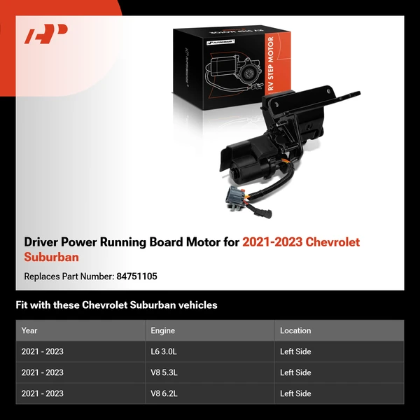 Driver Power Running Board Motor for 2021-2023 Chevrolet Suburban