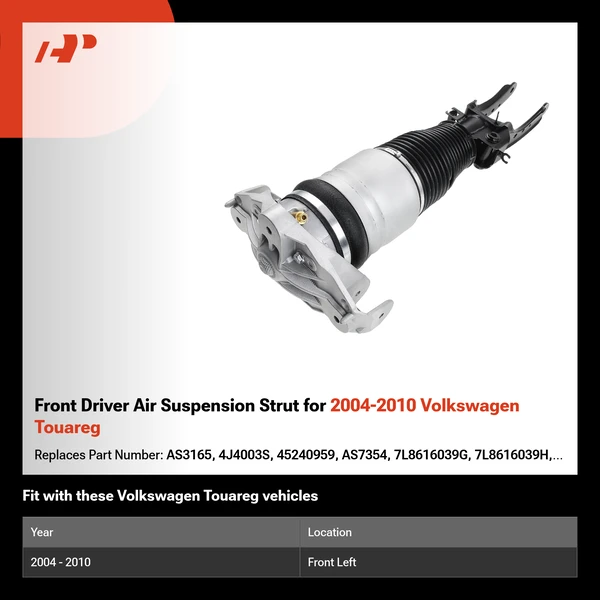 Front Driver Air Suspension Strut for 2004-2010 Volkswagen Touareg