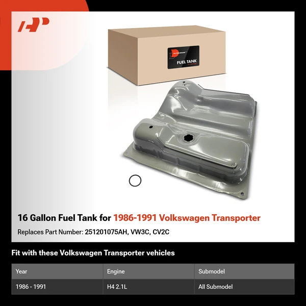 16 Gallon Fuel Tank for 1986-1991 Volkswagen Transporter