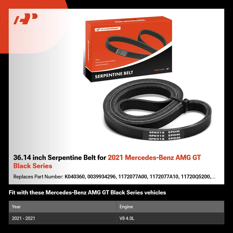 36.14 inch Serpentine Belt for 2021 Mercedes-Benz AMG GT Black Series