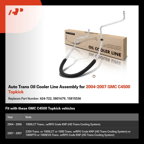 Auto Trans Oil Cooler Line Assembly for 2004-2007 GMC C4500 Topkick